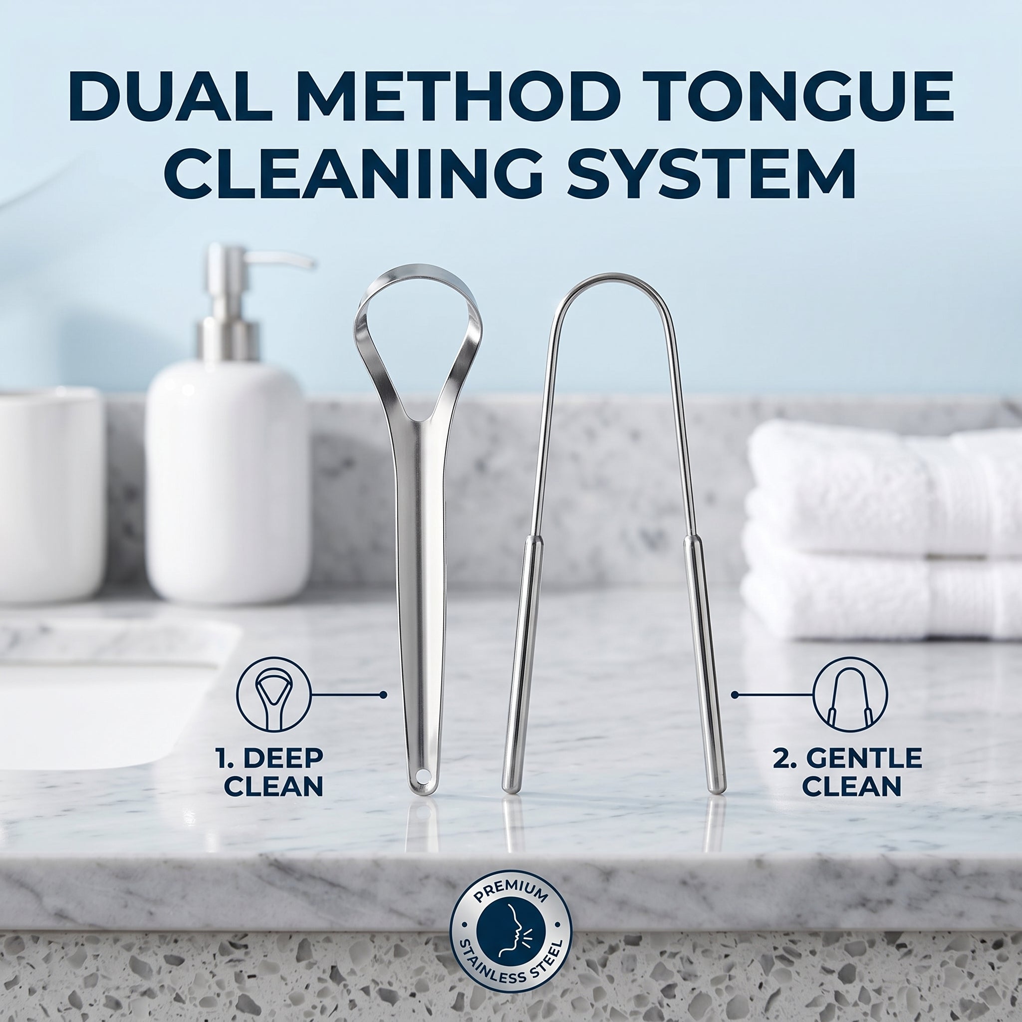 Dual-Method Tongue Cleaning System