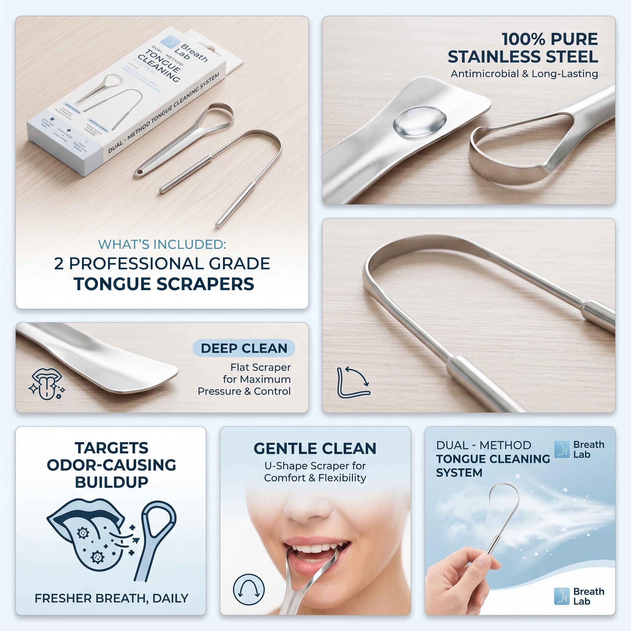 Dual-Method Tongue Cleaning System